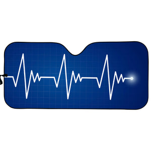 Heartbeat Cardiogram Print Car Sun Shade