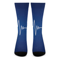 Heartbeat Cardiogram Print Crew Socks