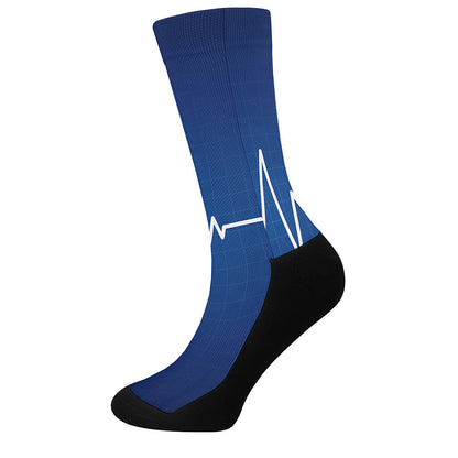 Heartbeat Cardiogram Print Crew Socks