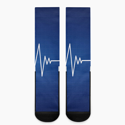 Heartbeat Cardiogram Print Crew Socks