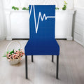 Heartbeat Cardiogram Print Dining Chair Slipcover