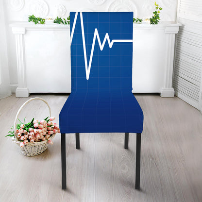 Heartbeat Cardiogram Print Dining Chair Slipcover
