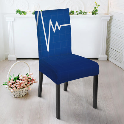 Heartbeat Cardiogram Print Dining Chair Slipcover