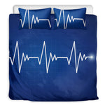 Heartbeat Cardiogram Print Duvet Cover Bedding Set