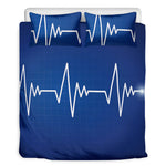 Heartbeat Cardiogram Print Duvet Cover Bedding Set