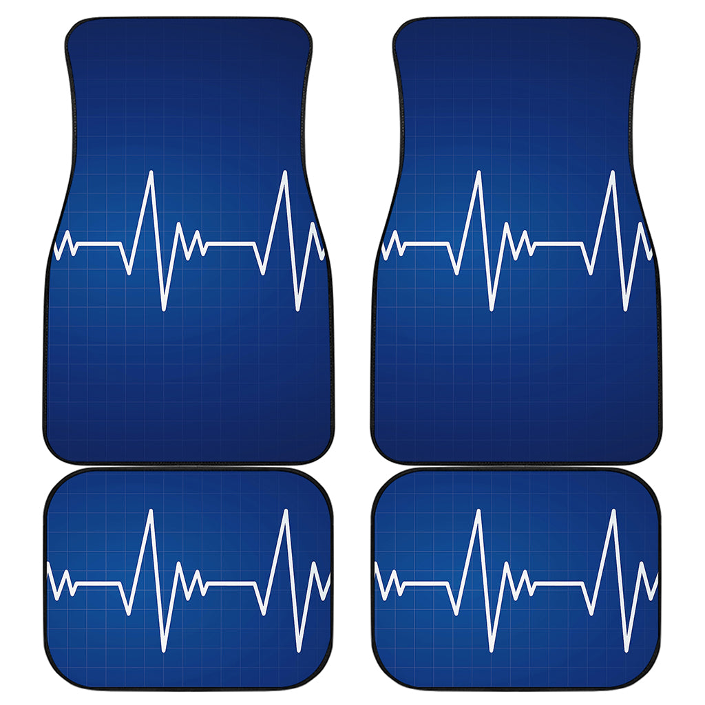 Heartbeat Cardiogram Print Front and Back Car Floor Mats