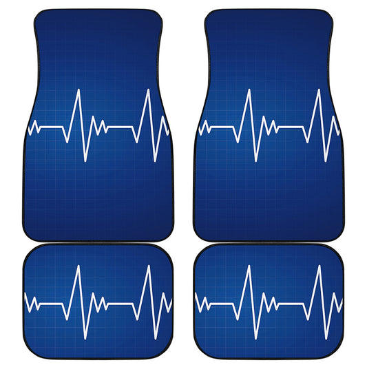 Heartbeat Cardiogram Print Front and Back Car Floor Mats