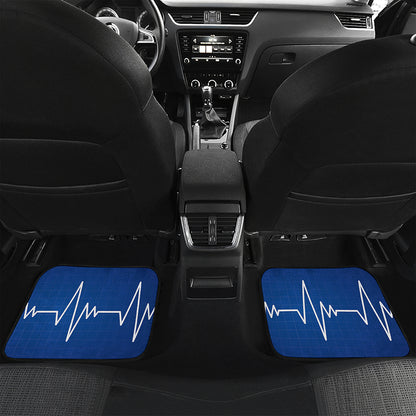 Heartbeat Cardiogram Print Front and Back Car Floor Mats