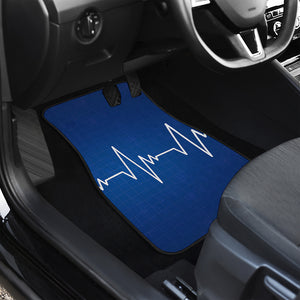 Heartbeat Cardiogram Print Front and Back Car Floor Mats