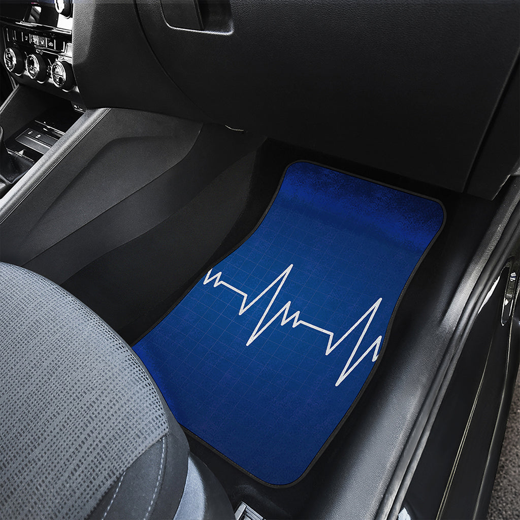 Heartbeat Cardiogram Print Front and Back Car Floor Mats