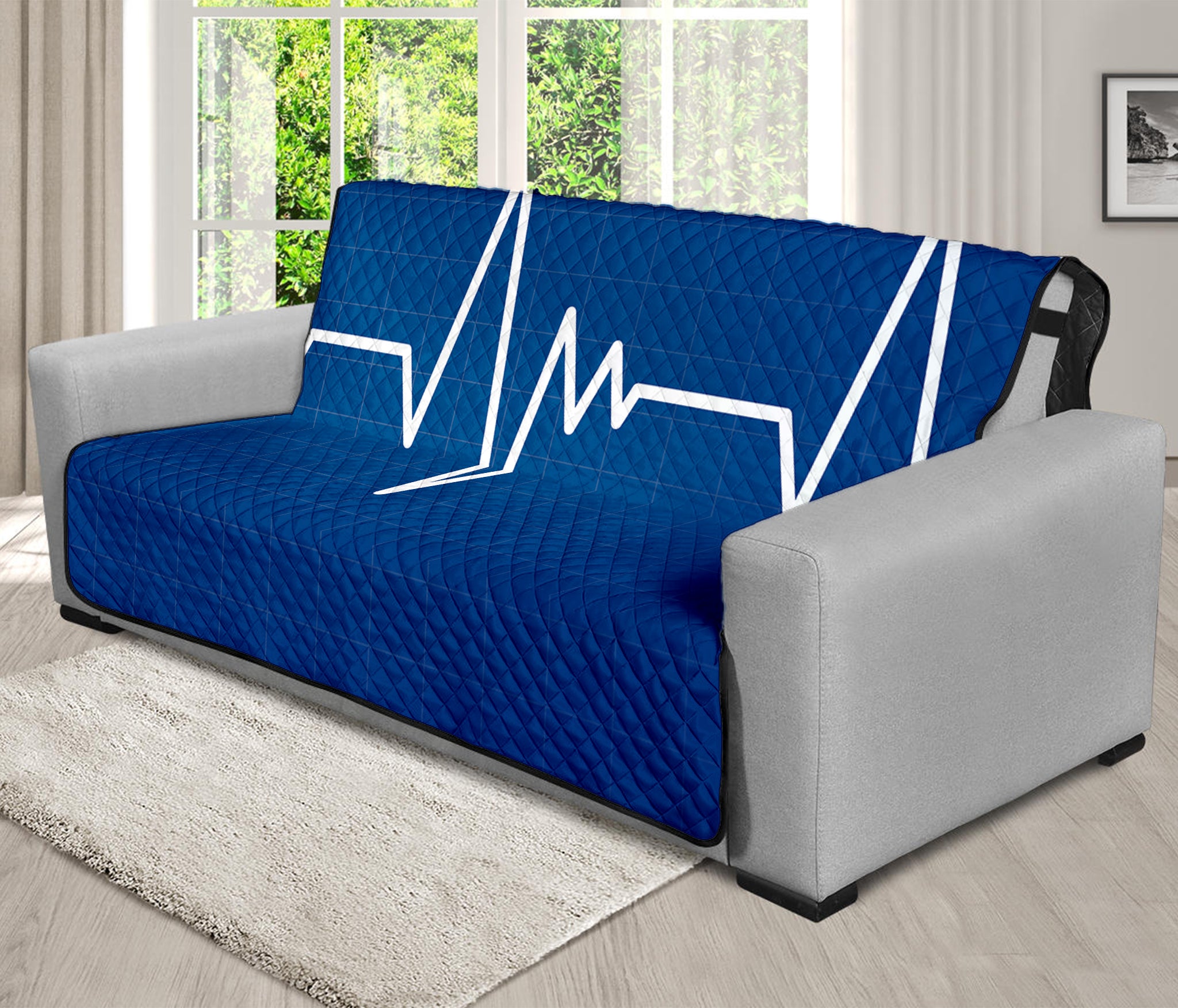 Heartbeat Cardiogram Print Futon Protector