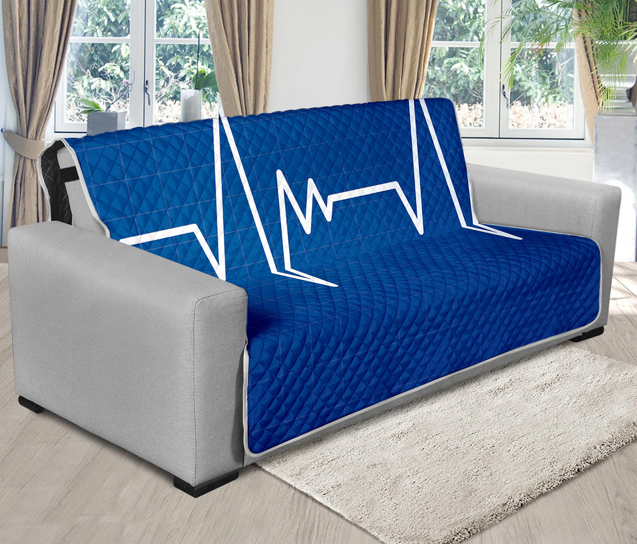 Heartbeat Cardiogram Print Futon Protector