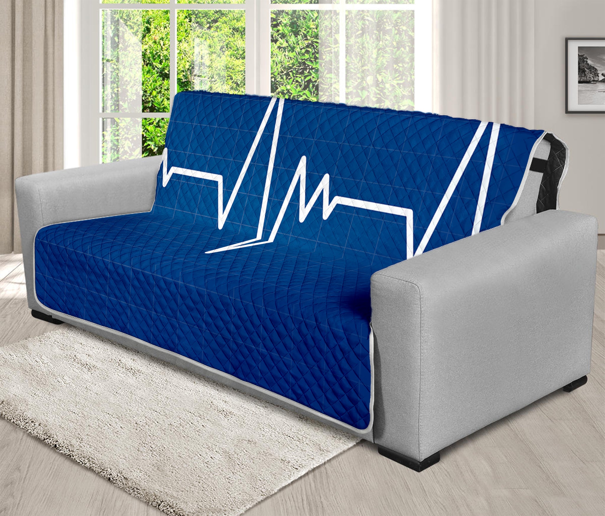 Heartbeat Cardiogram Print Futon Protector