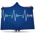 Heartbeat Cardiogram Print Hooded Blanket