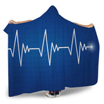 Heartbeat Cardiogram Print Hooded Blanket