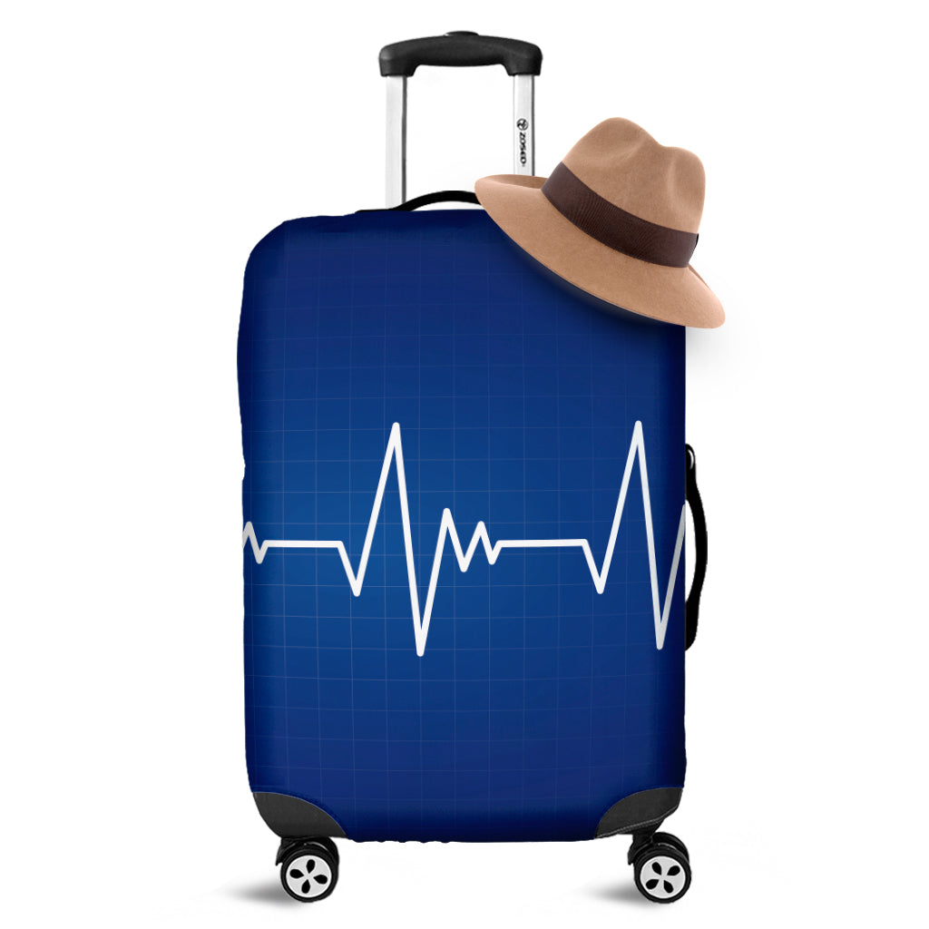 Heartbeat Cardiogram Print Luggage Cover