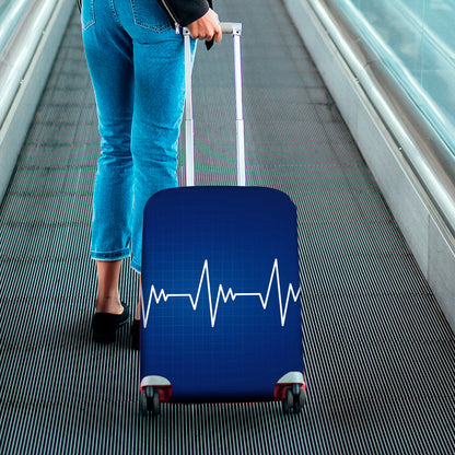 Heartbeat Cardiogram Print Luggage Cover
