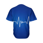 Heartbeat Cardiogram Print Men's Baseball Jersey