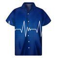 Heartbeat Cardiogram Print Men's Short Sleeve Shirt