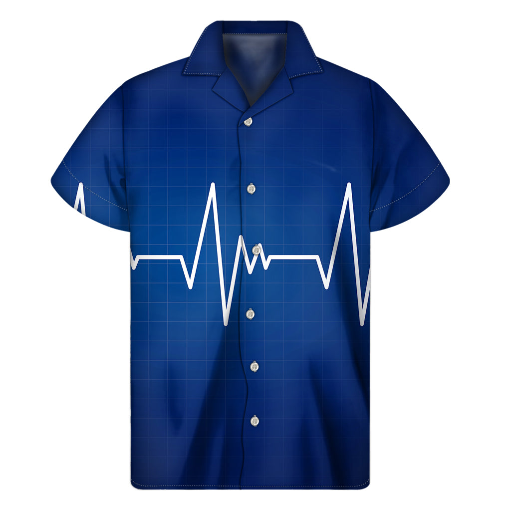 Heartbeat Cardiogram Print Men's Short Sleeve Shirt