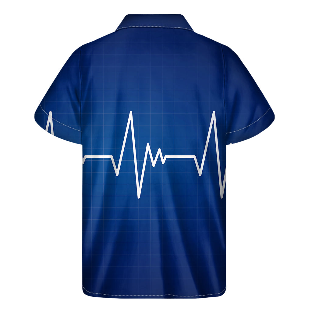 Heartbeat Cardiogram Print Men's Short Sleeve Shirt