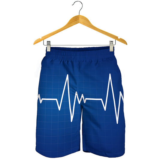 Heartbeat Cardiogram Print Men's Shorts