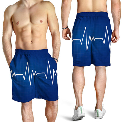 Heartbeat Cardiogram Print Men's Shorts