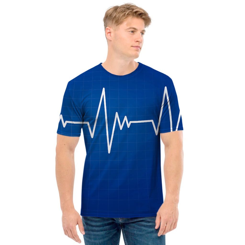 Heartbeat Cardiogram Print Men's T-Shirt