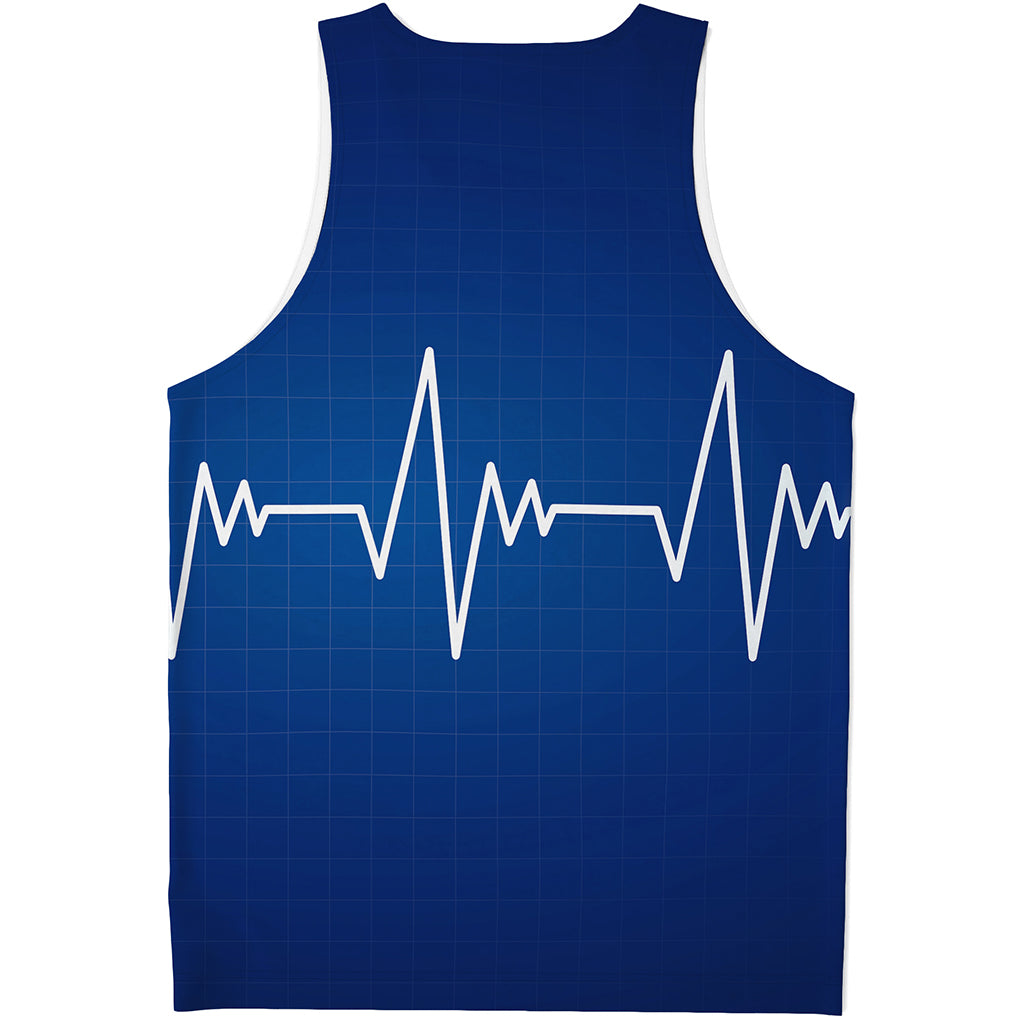 Heartbeat Cardiogram Print Men's Tank Top