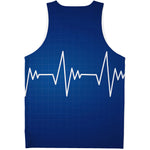 Heartbeat Cardiogram Print Men's Tank Top