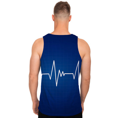 Heartbeat Cardiogram Print Men's Tank Top
