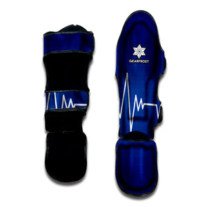 Heartbeat Cardiogram Print Muay Thai Shin Guard