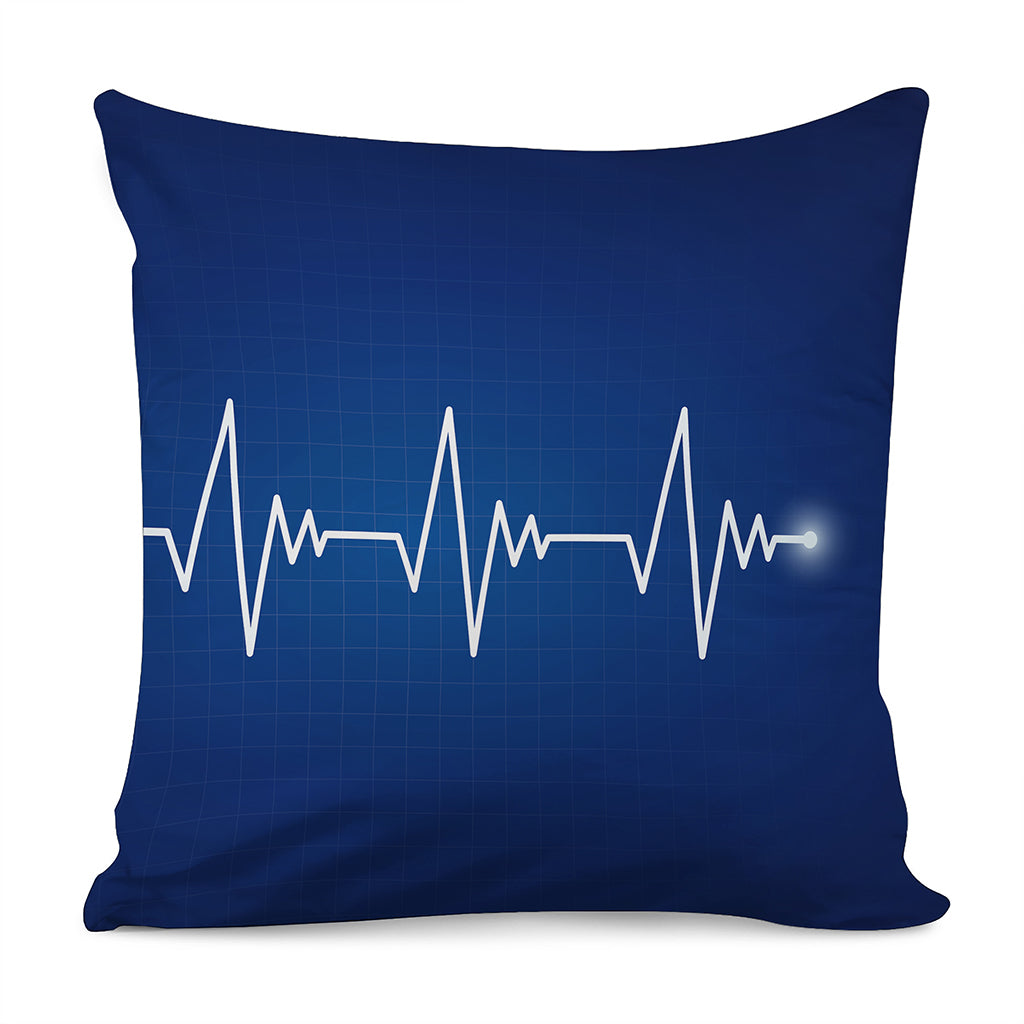 Heartbeat Cardiogram Print Pillow Cover