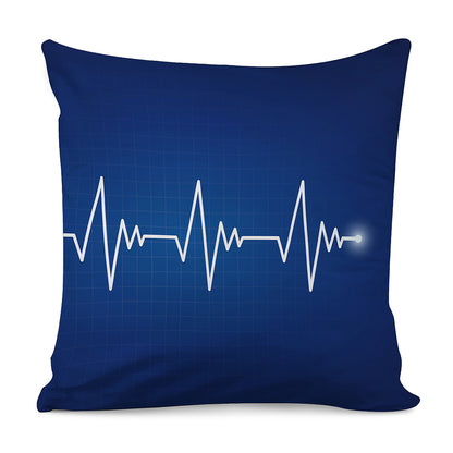 Heartbeat Cardiogram Print Pillow Cover