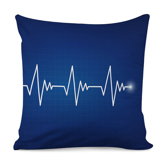 Heartbeat Cardiogram Print Pillow Cover