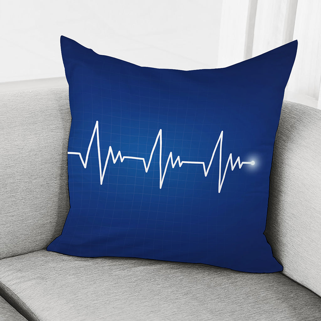 Heartbeat Cardiogram Print Pillow Cover