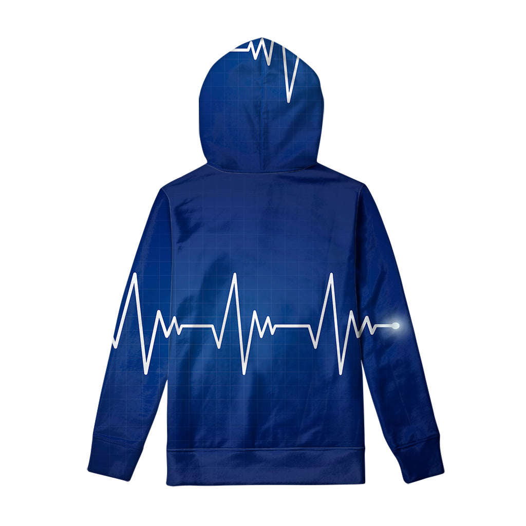 Heartbeat Cardiogram Print Pullover Hoodie
