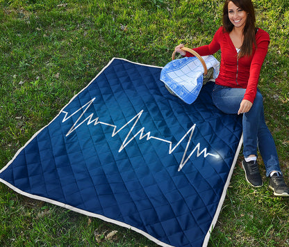 Heartbeat Cardiogram Print Quilt