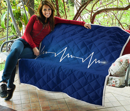 Heartbeat Cardiogram Print Quilt