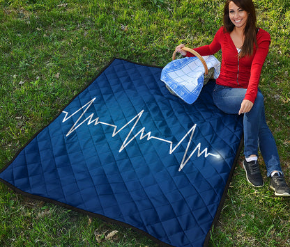 Heartbeat Cardiogram Print Quilt