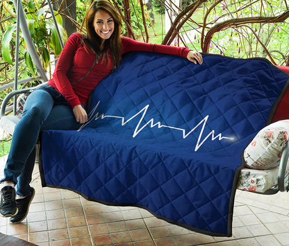 Heartbeat Cardiogram Print Quilt
