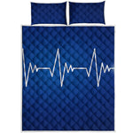 Heartbeat Cardiogram Print Quilt Bed Set