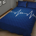 Heartbeat Cardiogram Print Quilt Bed Set