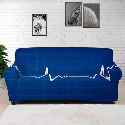 Heartbeat Cardiogram Print Sofa Cover
