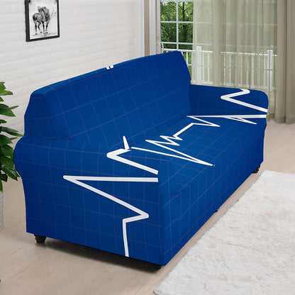 Heartbeat Cardiogram Print Sofa Cover
