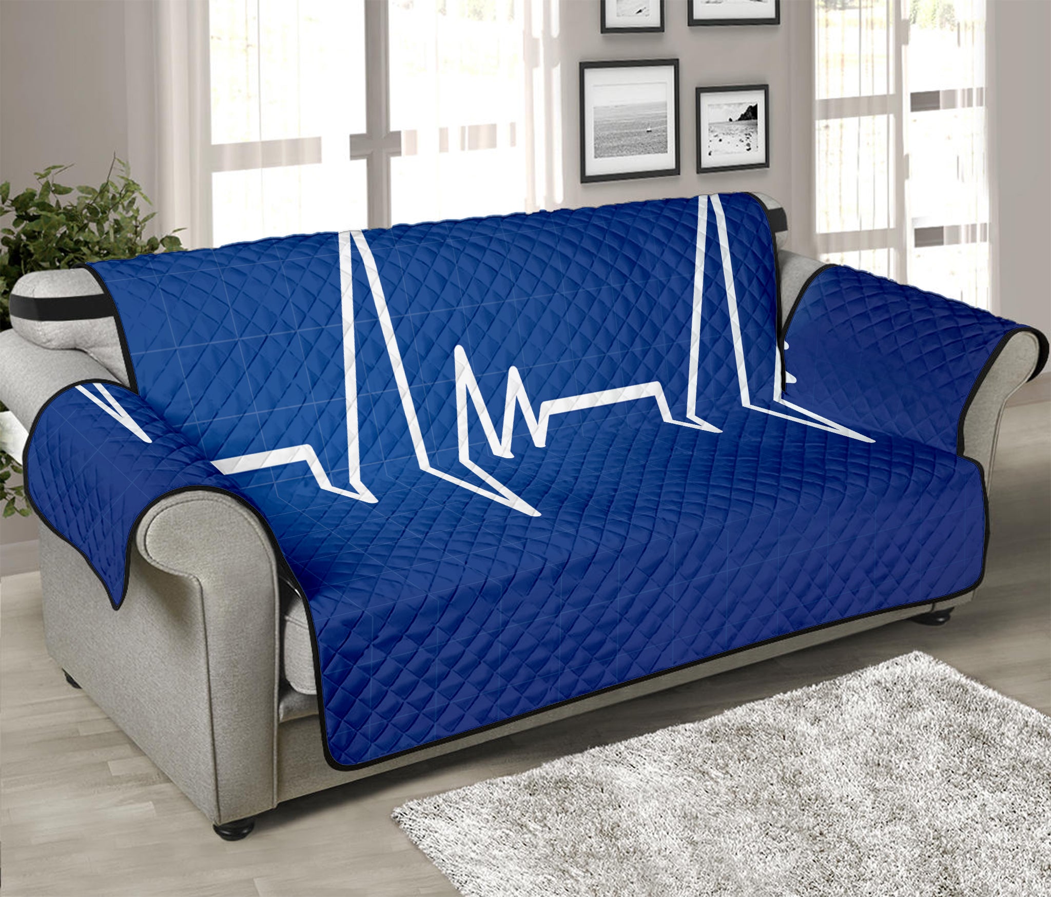 Heartbeat Cardiogram Print Sofa Protector