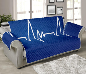 Heartbeat Cardiogram Print Sofa Protector