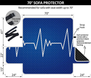 Heartbeat Cardiogram Print Sofa Protector