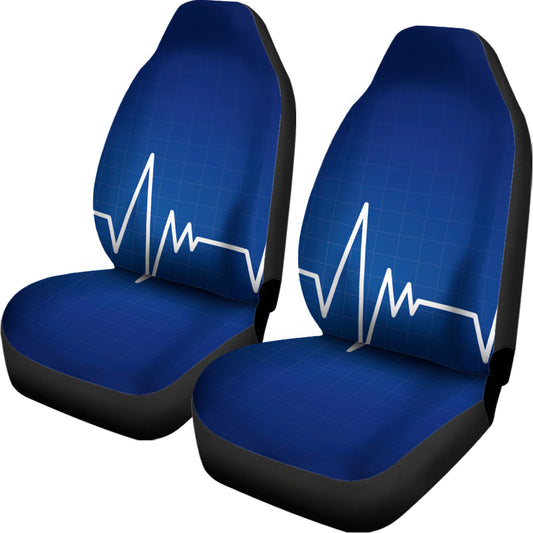Heartbeat Cardiogram Print Universal Fit Car Seat Covers