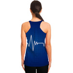 Heartbeat Cardiogram Print Women's Racerback Tank Top